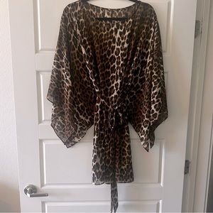 Sheer Leopard Tunic with Belt